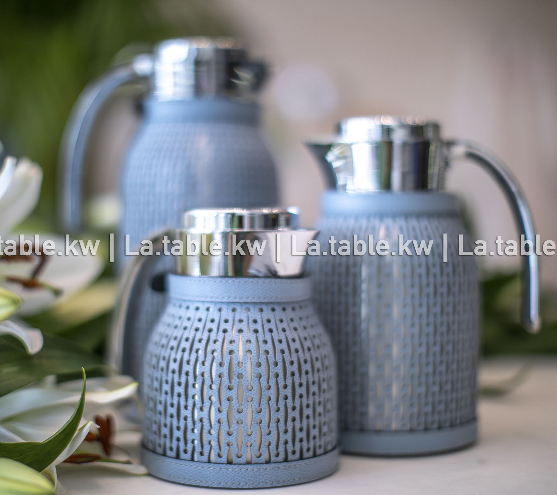 Baby Blue Diana Leather Carafe