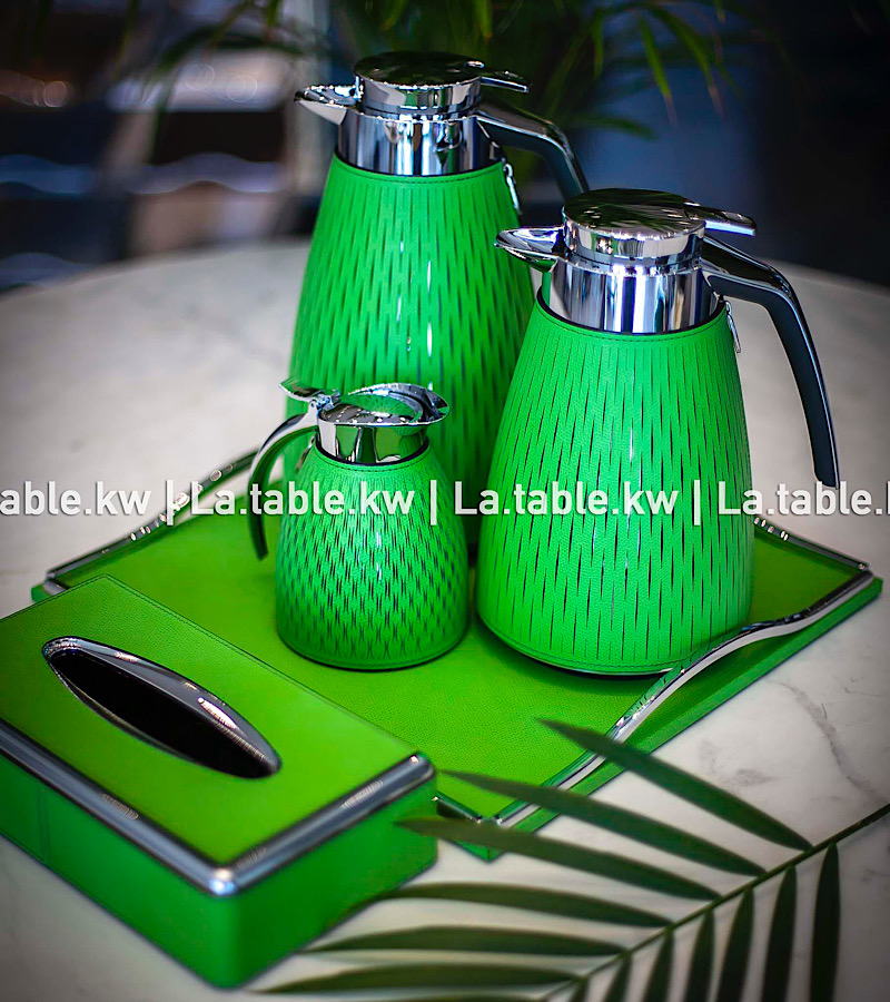 Green Leather Trays