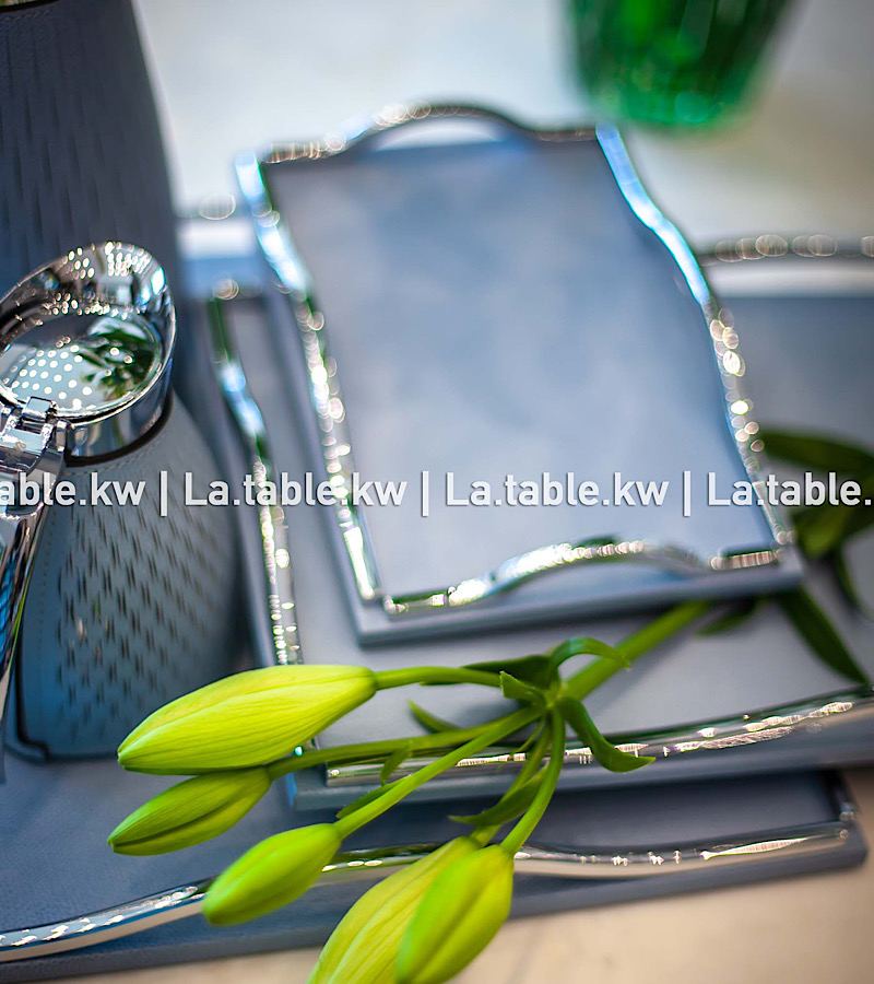 Baby Blue Leather Trays / صواني جلد ازرق فاتح