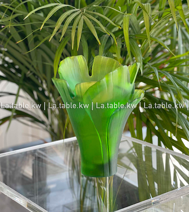 Green Tulip Crystal Mubkhar / توليب كريستال مبخر -أخضر