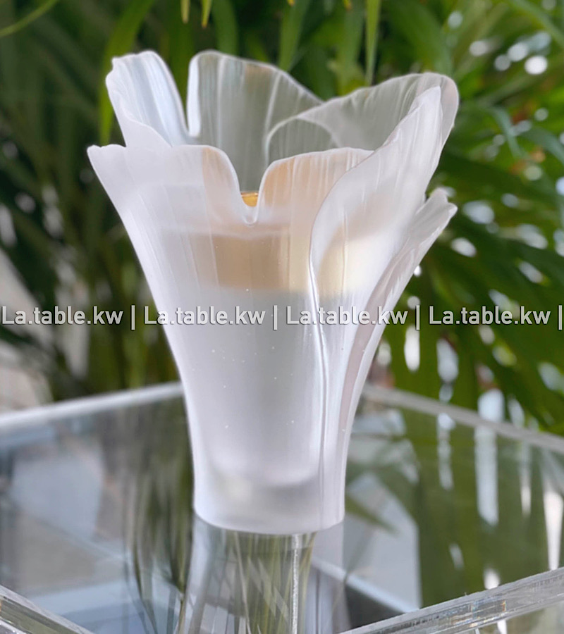 White Tulip Crystal Mubkhar / توليب كريستال مبخر-أبيض