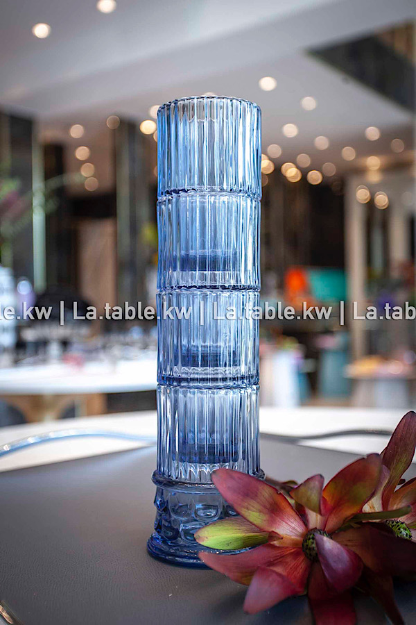 Blue Stackable Water Glasses Tower