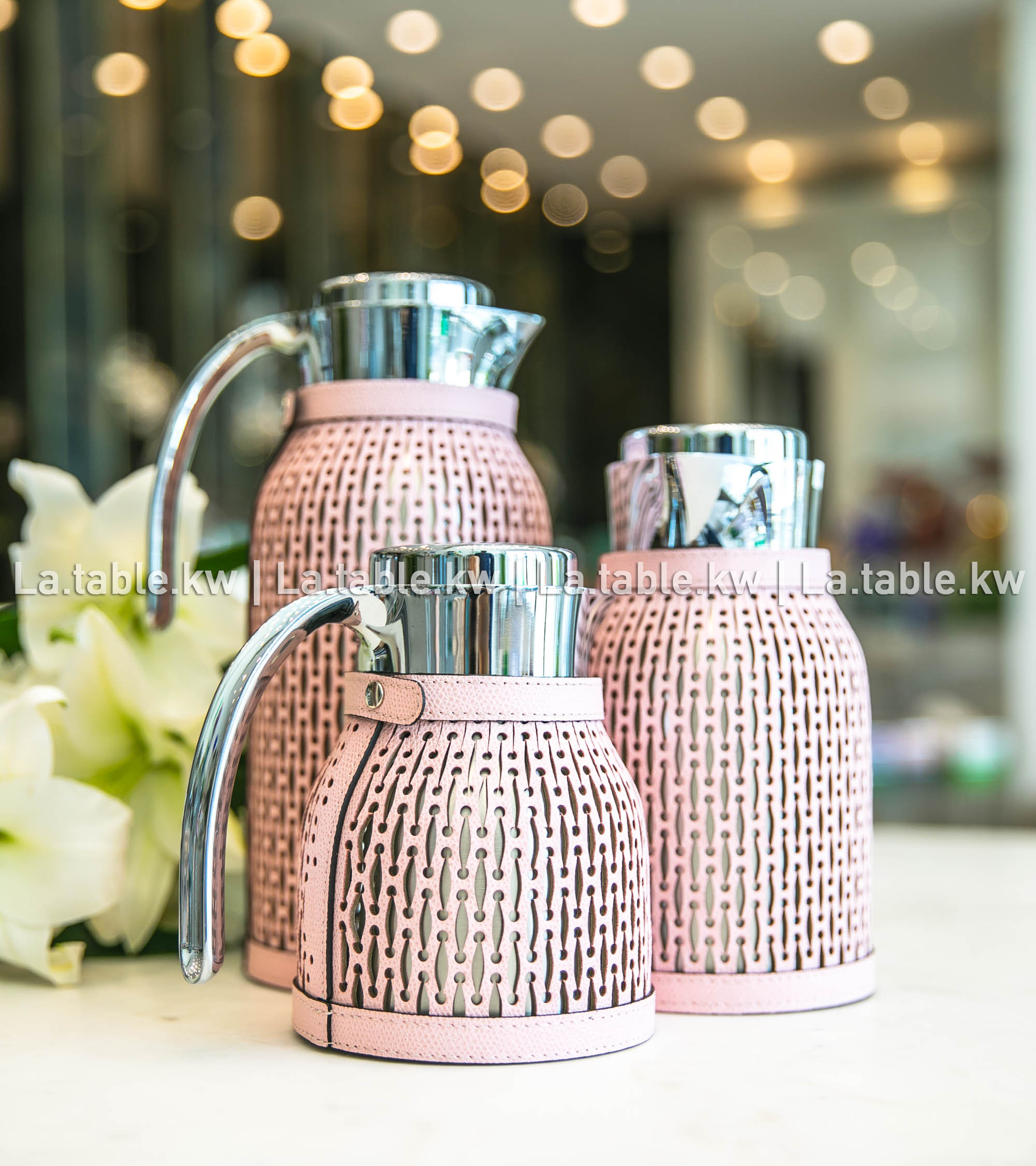 Baby Pink Diana Leather Carafe