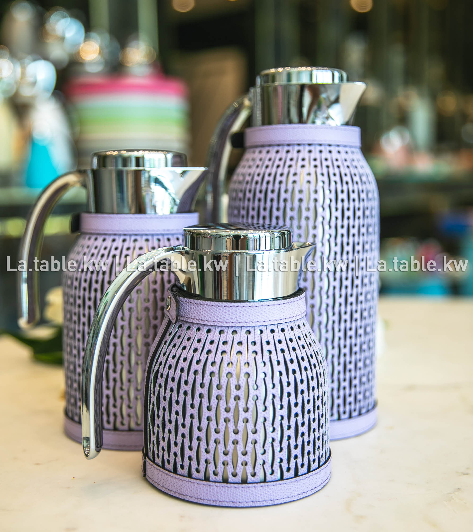 Lavender Diana Leather Carafe