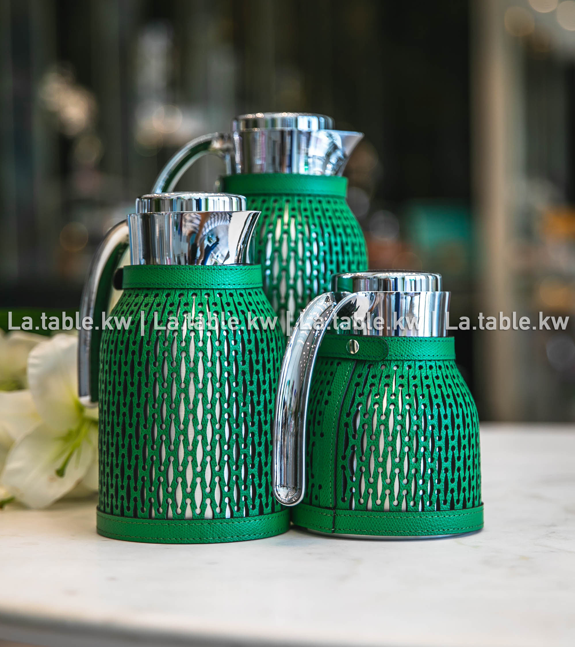 Dark Green Diana Leather Carafe