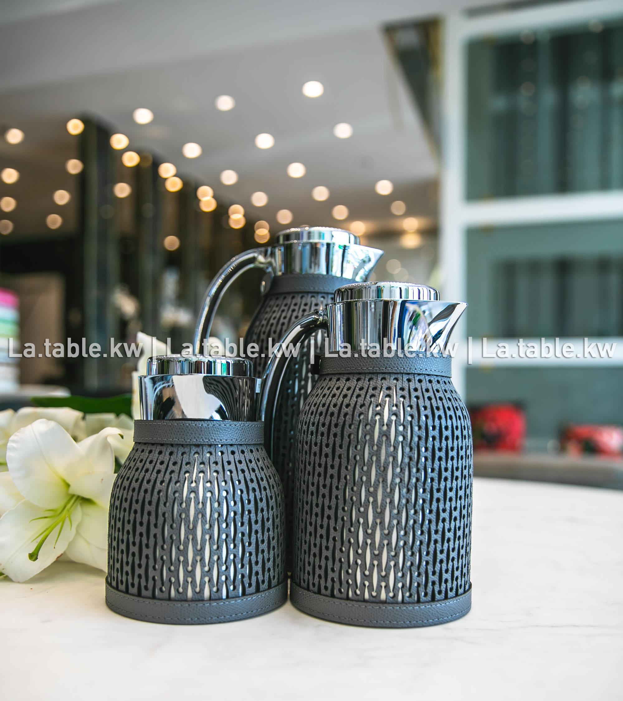 Dark Gray Diana Leather Carafe