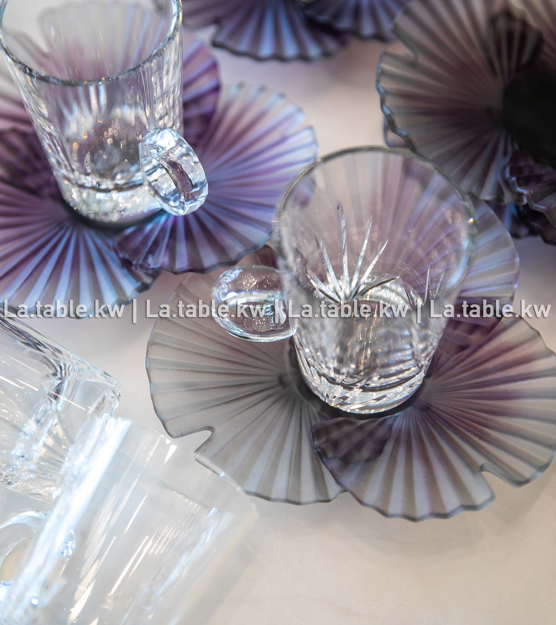 Violet Palm Crystal Tea Set