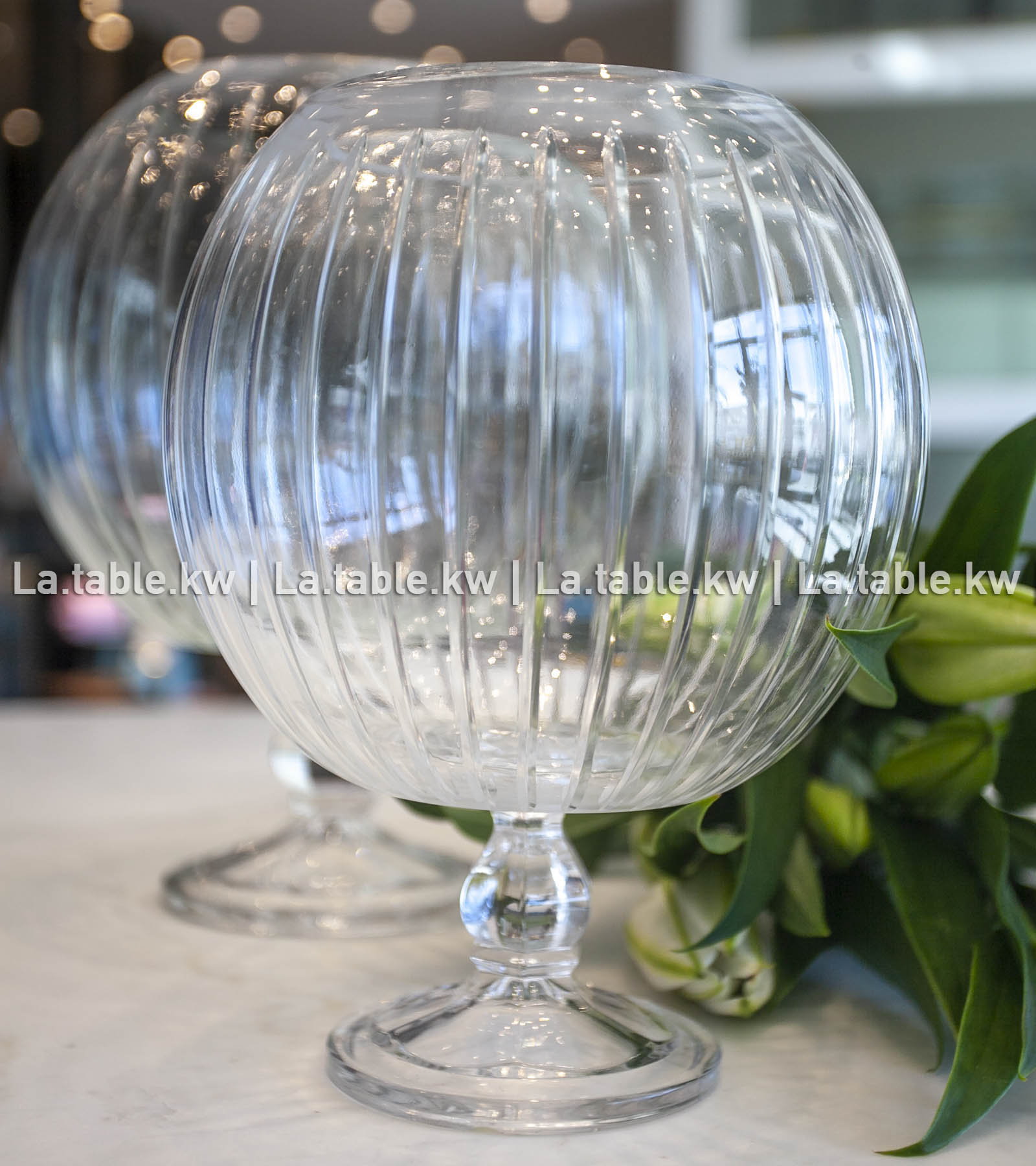 Transparent Classic Ball Vase with Stand