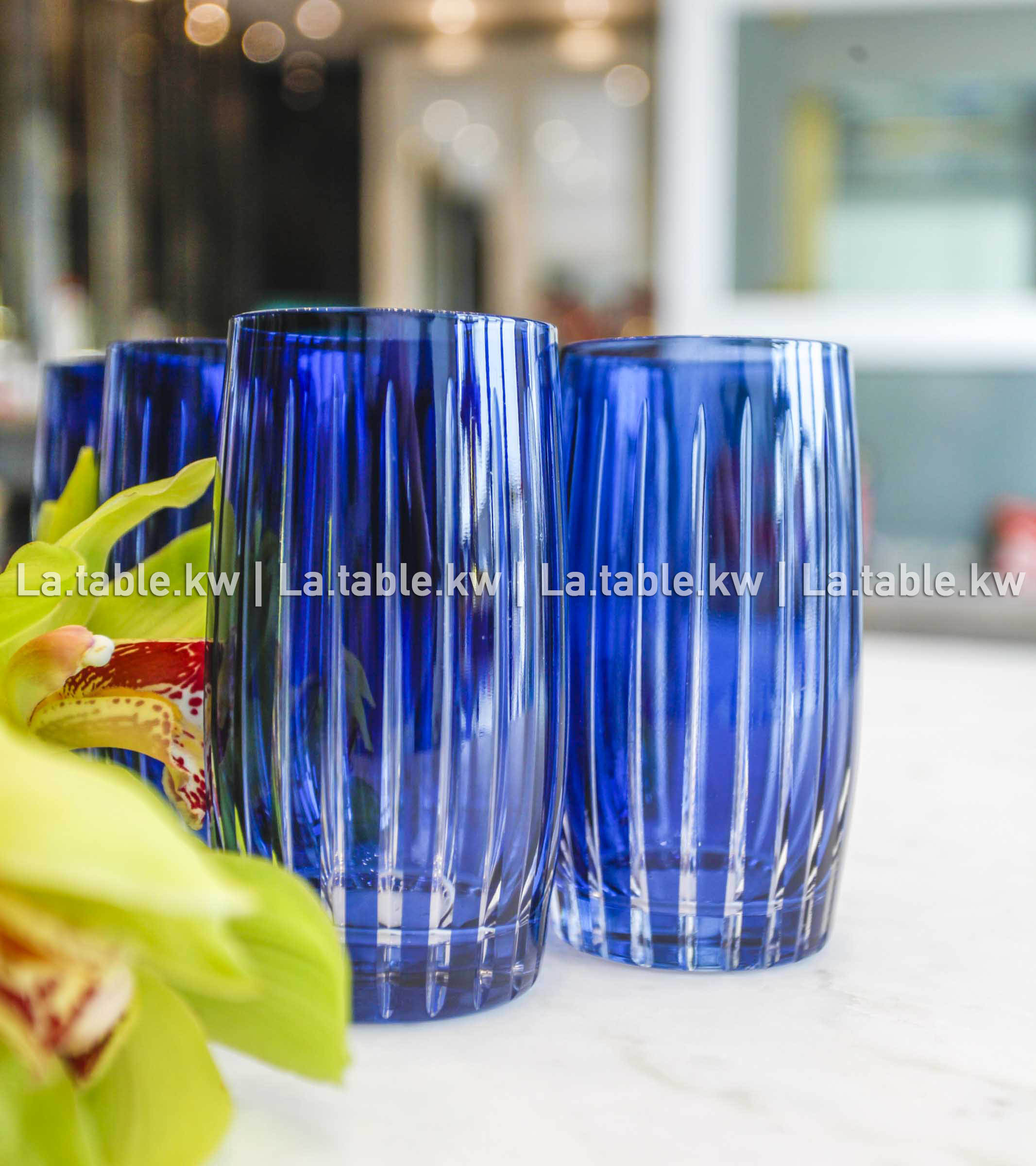 Navy Blue Classic Water Glasses