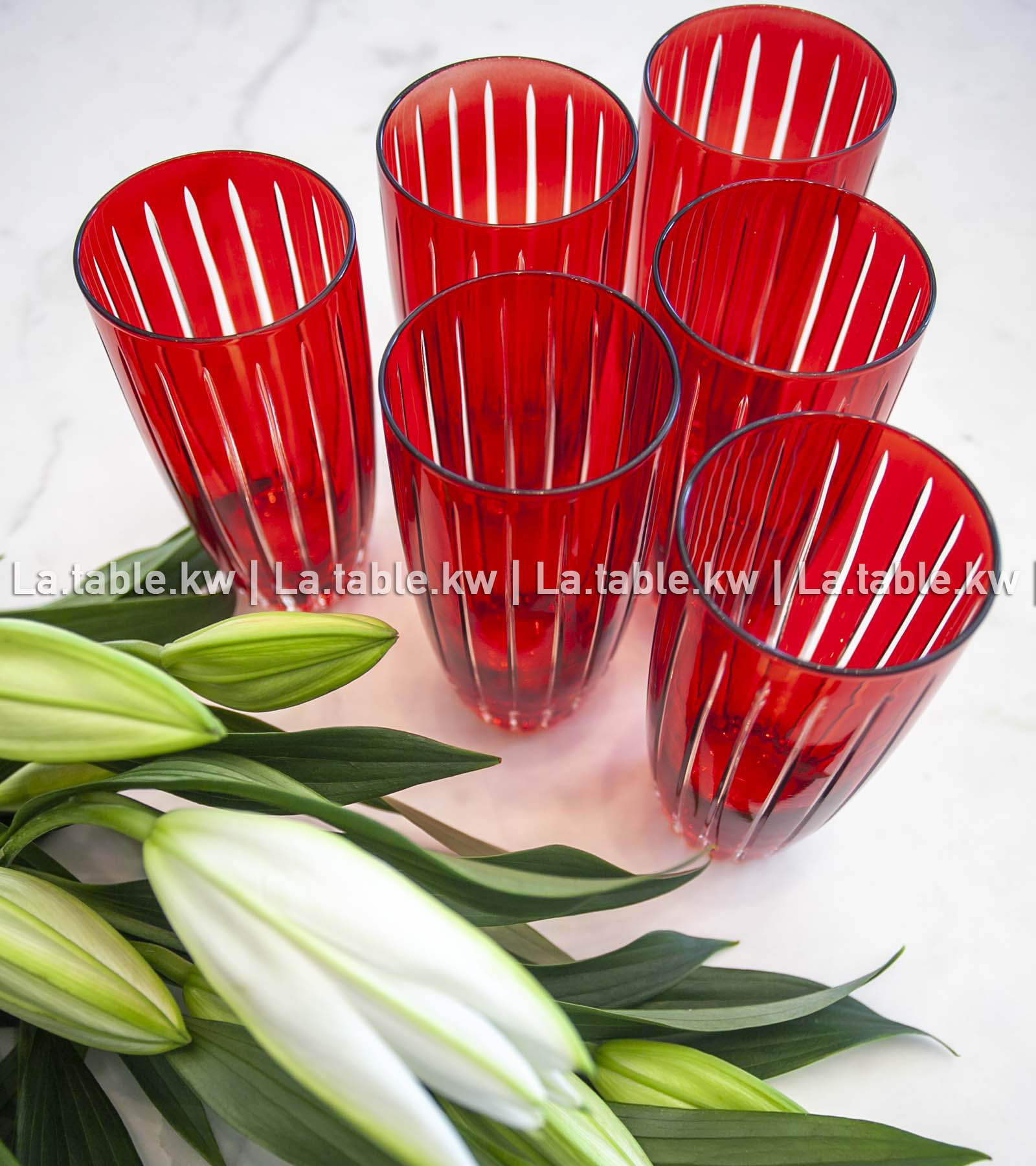 Scarlet Red Classic Water Glasses