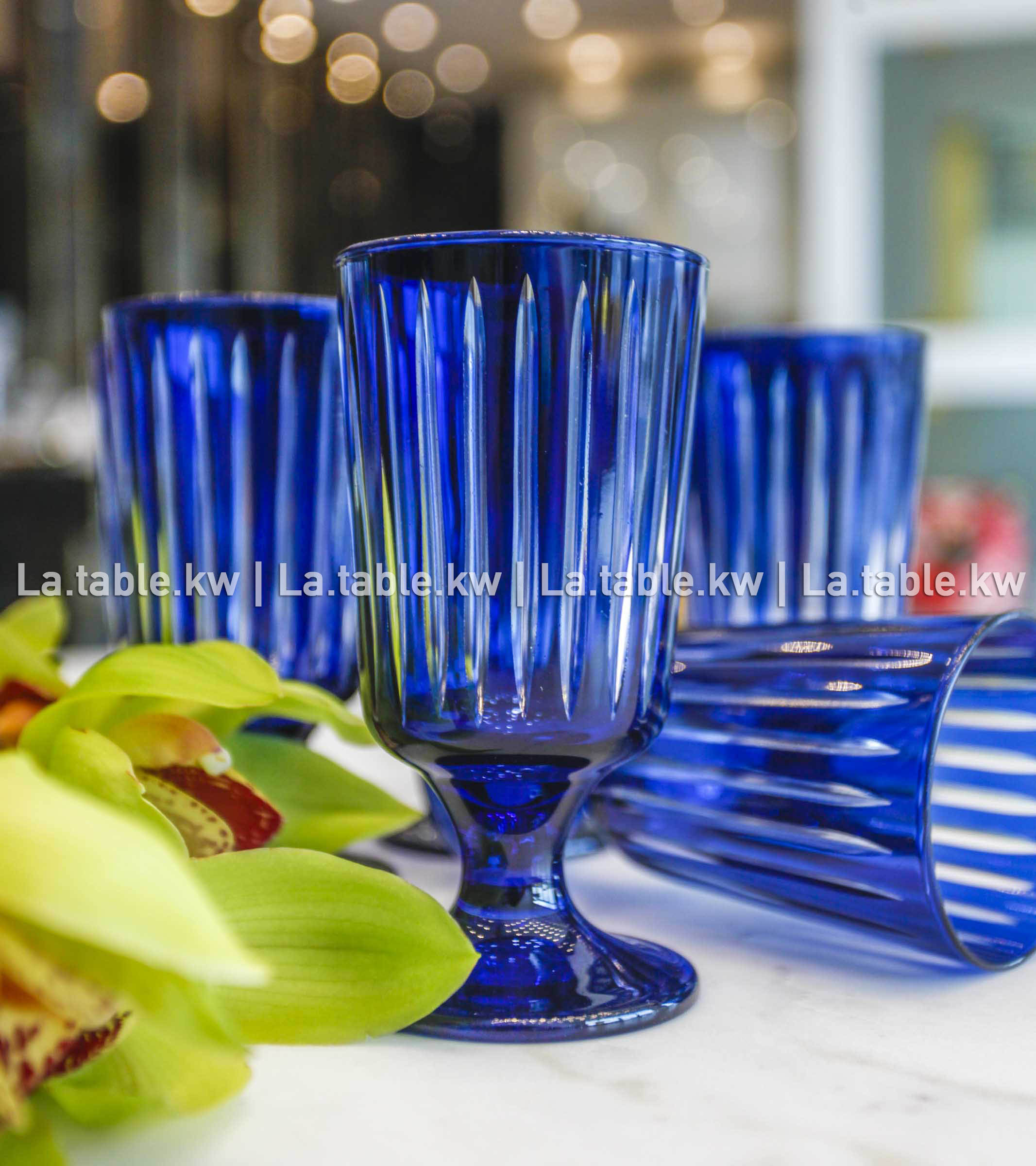 Navy Blue Classic Juice Glasses