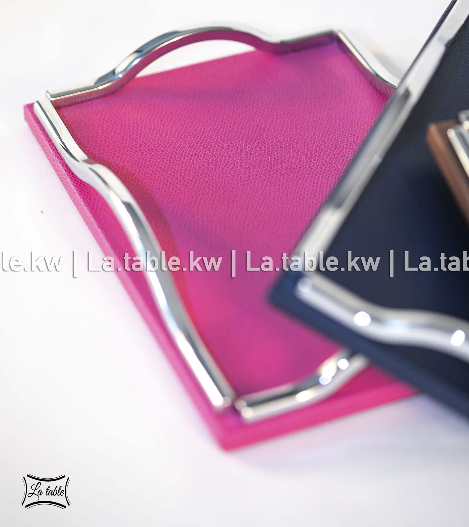 Fuchsia Leather Trays