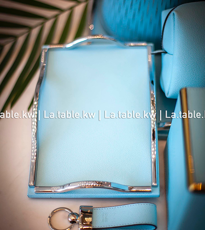 Sky Blue Leather Trays