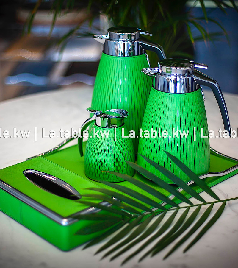 Green Leather Trays