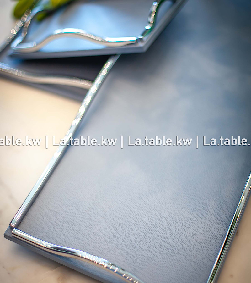 Baby Blue Leather Trays / صواني جلد ازرق فاتح