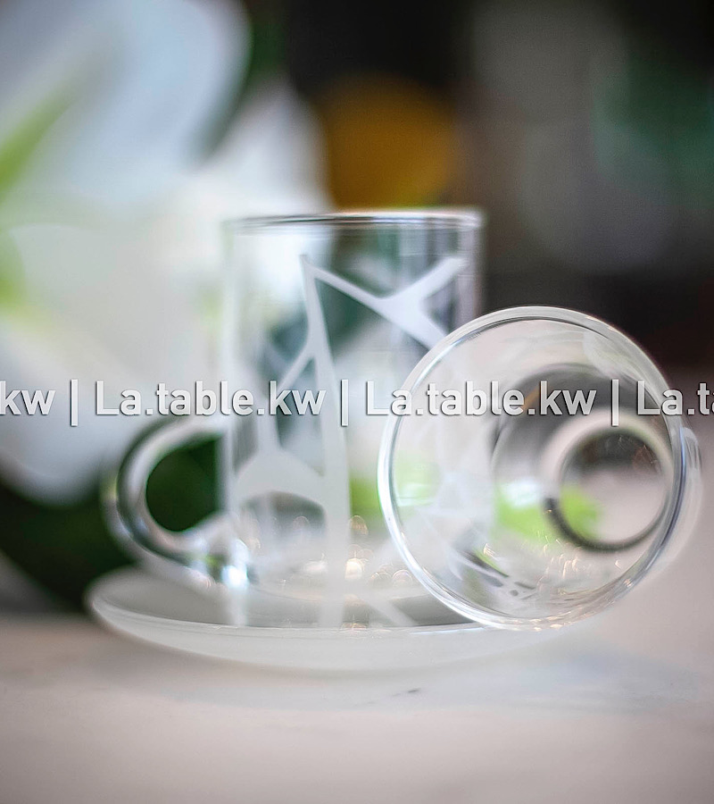 White Modern Cut Tea and Coffee Set / مودرن آند كت  طقم شاي وقهوة - أبيض