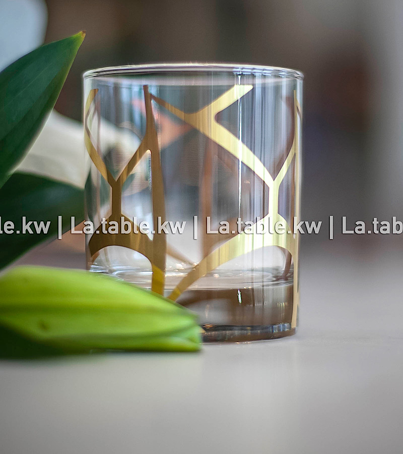 Gold Modern Cut Water Glasses / مودرن آند كت  كاسات مياه - ذهبي