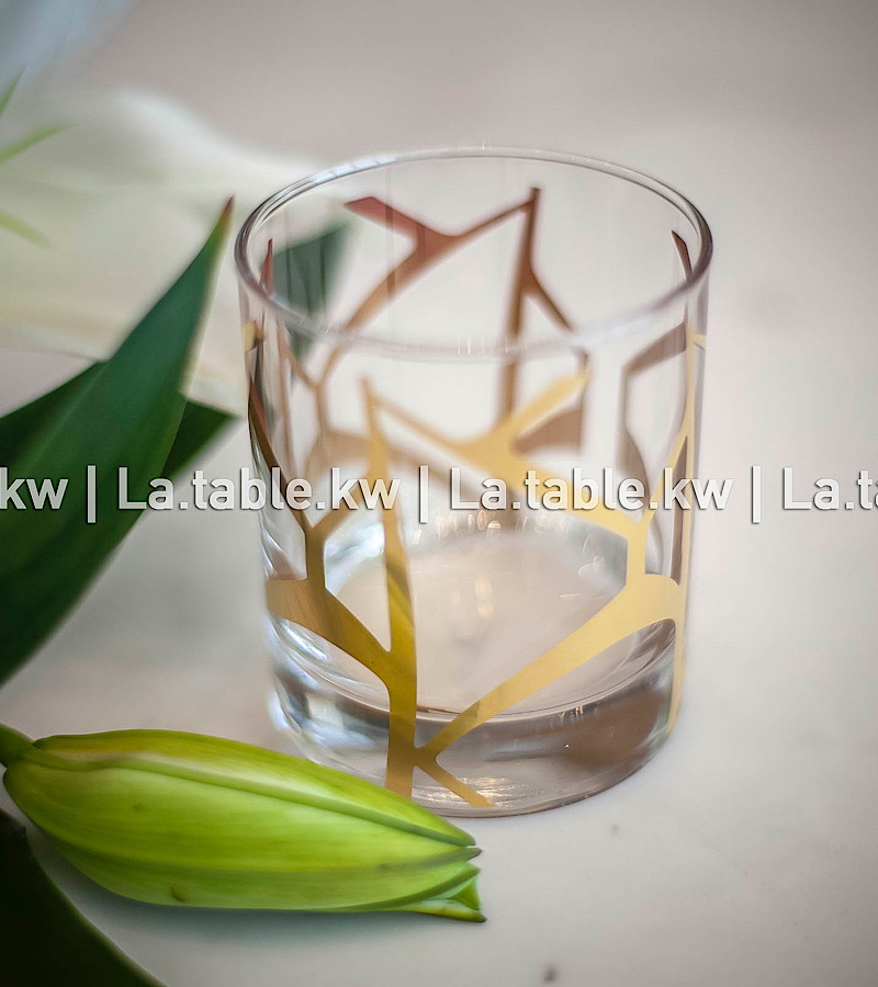 Gold Modern Cut Water Glasses / مودرن آند كت  كاسات مياه - ذهبي