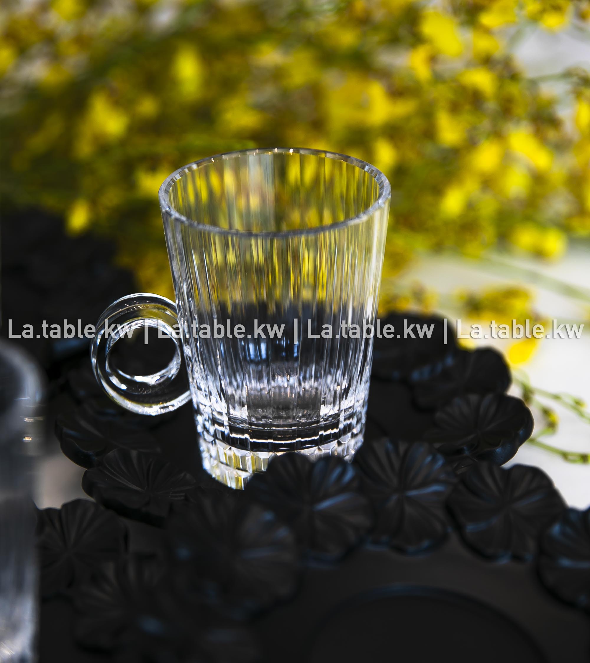 Black Crystal Petals Tea Set / بتالس كريستال طقم شاي - أسود