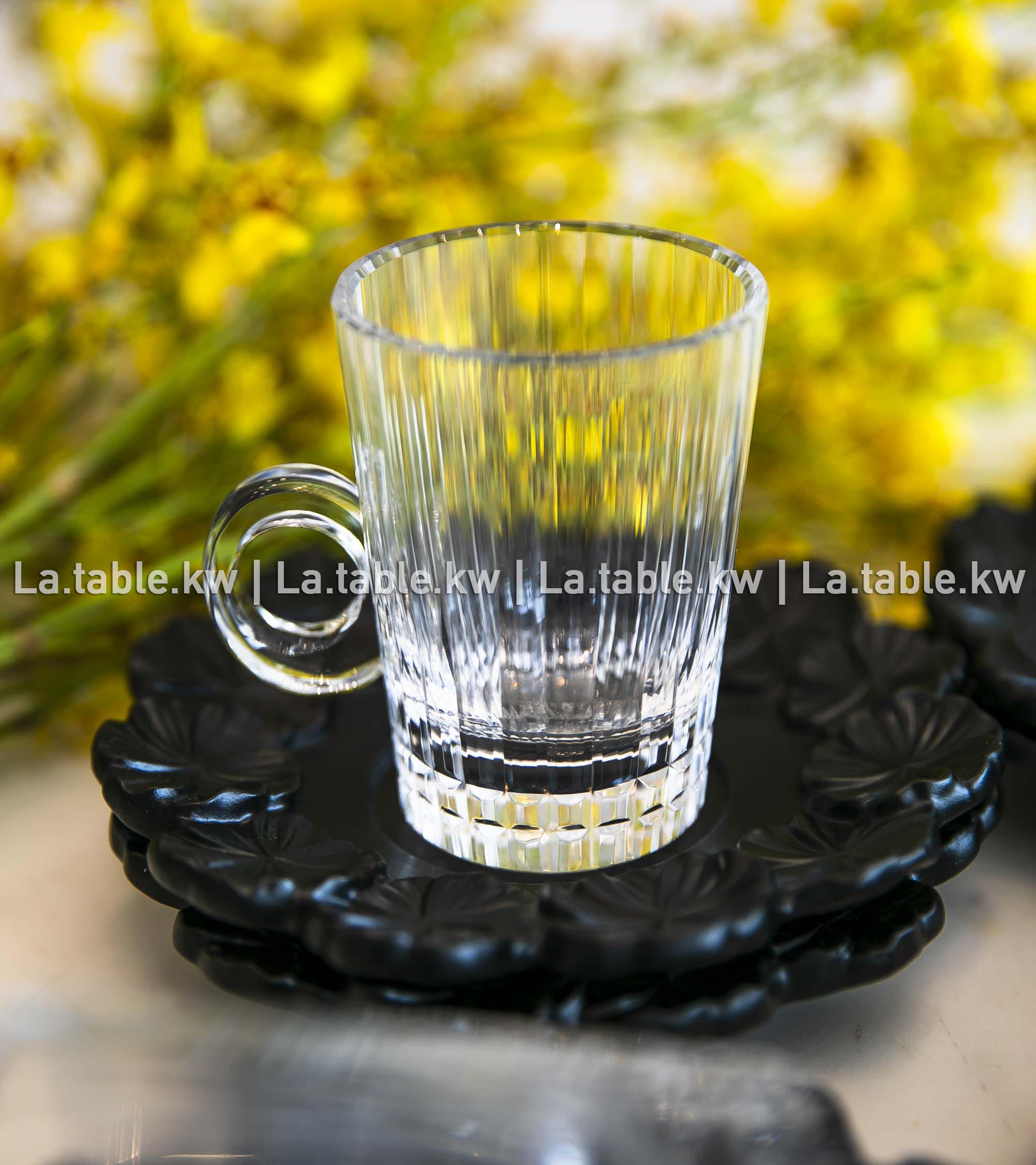 Black Crystal Petals Tea Set / بتالس كريستال طقم شاي - أسود