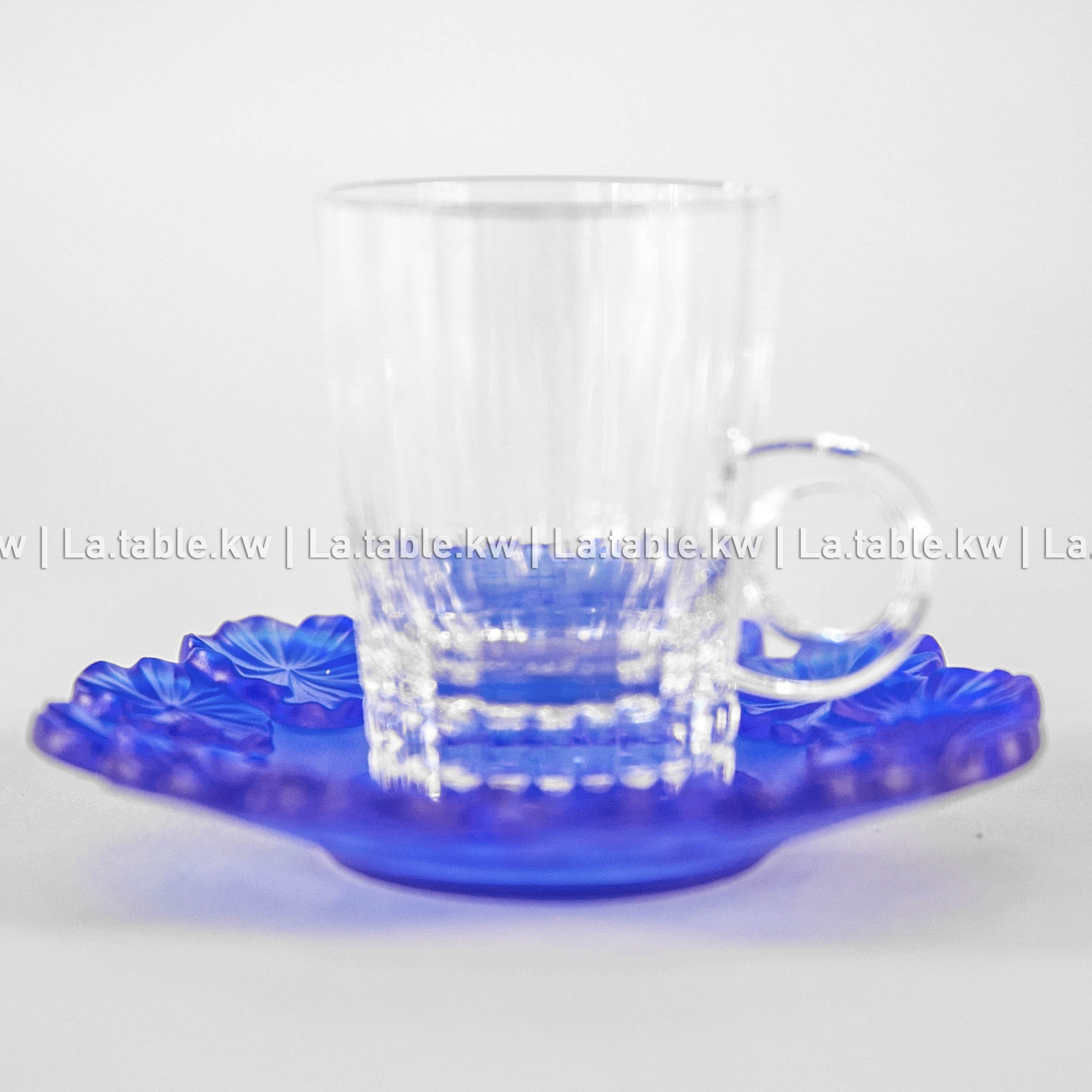 Royal Blue Crystal Petals Tea Set / بتالس كريستال طقم شاي - الأزرق الملكي