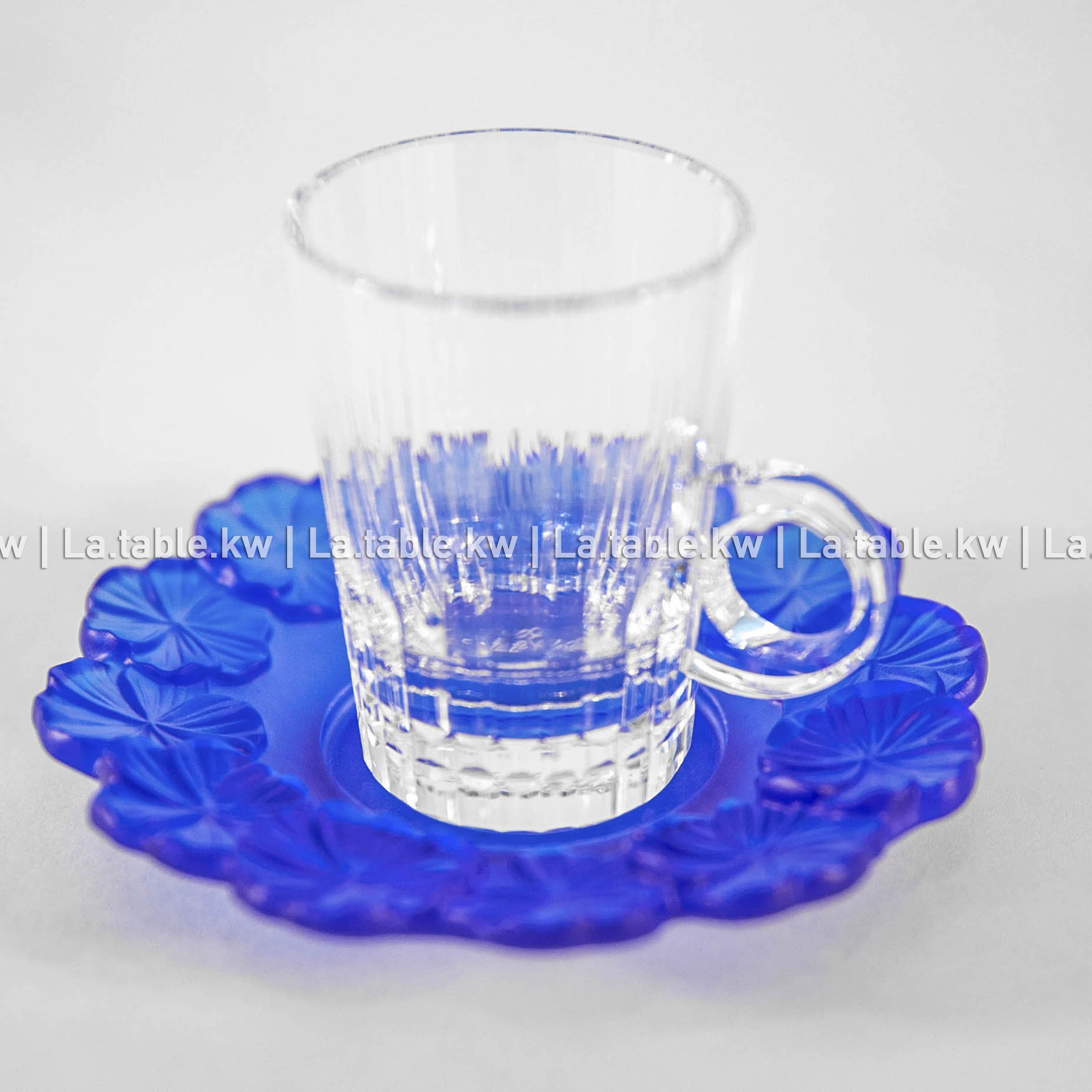 Royal Blue Crystal Petals Tea Set / بتالس كريستال طقم شاي - الأزرق الملكي