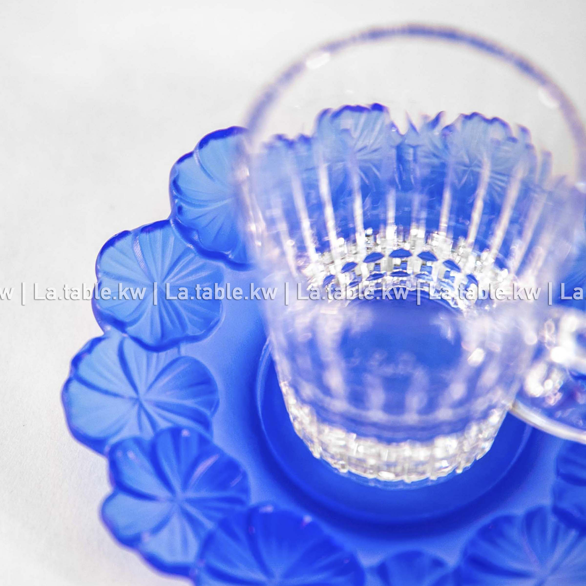 Royal Blue Crystal Petals Tea Set / بتالس كريستال طقم شاي - الأزرق الملكي