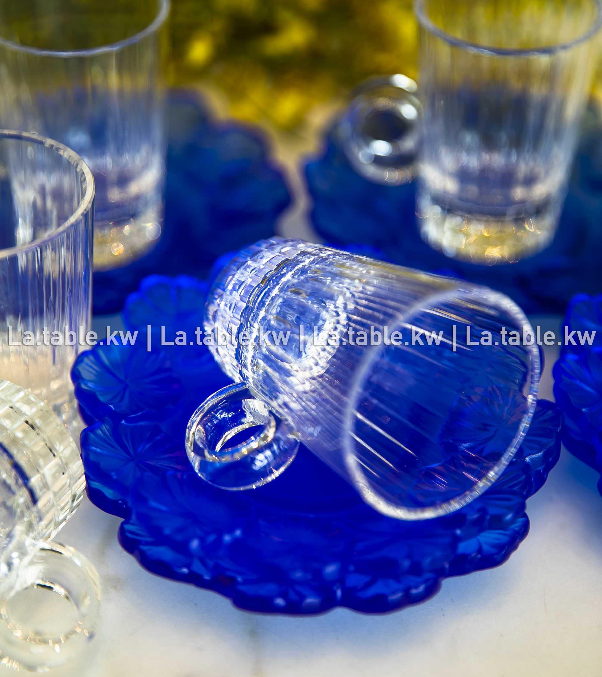 Royal Blue Crystal Petals Tea Set / بتالس كريستال طقم شاي - الأزرق الملكي