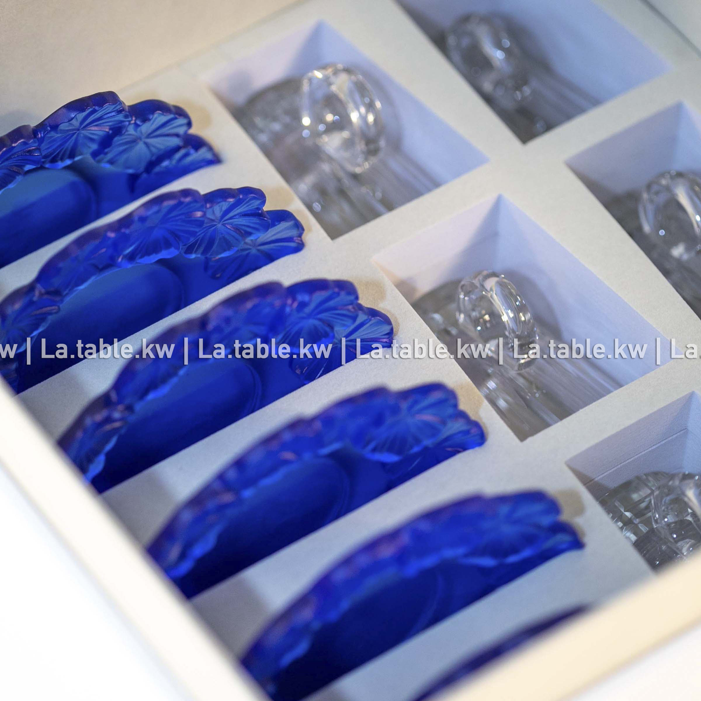 Royal Blue Crystal Petals Tea Set / بتالس كريستال طقم شاي - الأزرق الملكي