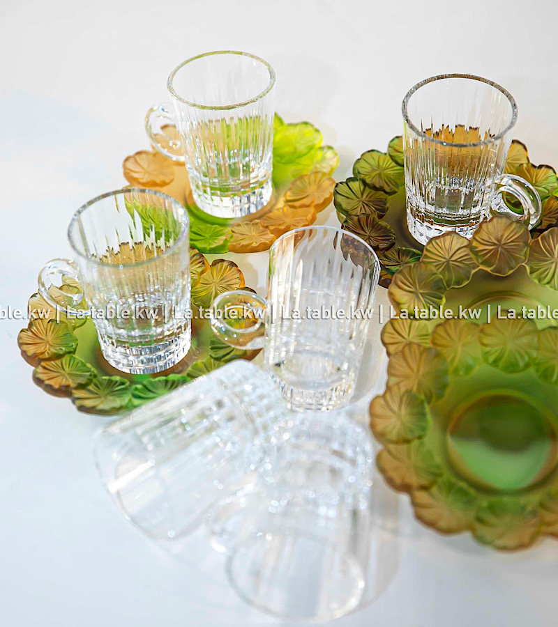 Multi Color Crystal Petals Tea Set / بتالس كريستال طقم شاي - متعدد الألوان