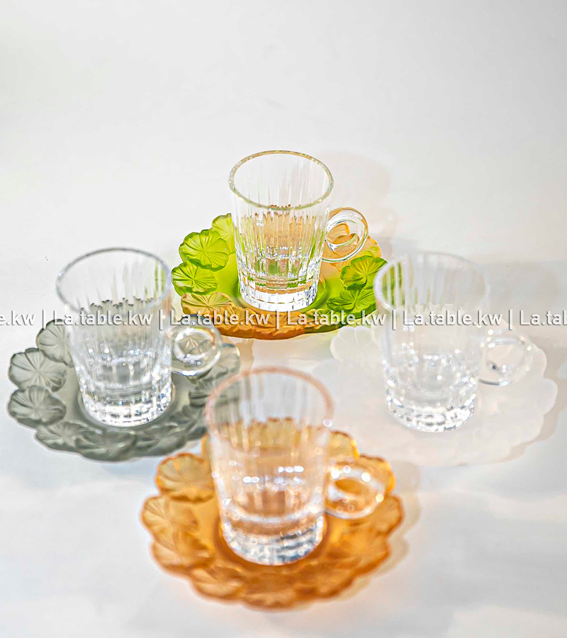 Multi Color Crystal Petals Tea Set / بتالس كريستال طقم شاي - متعدد الألوان