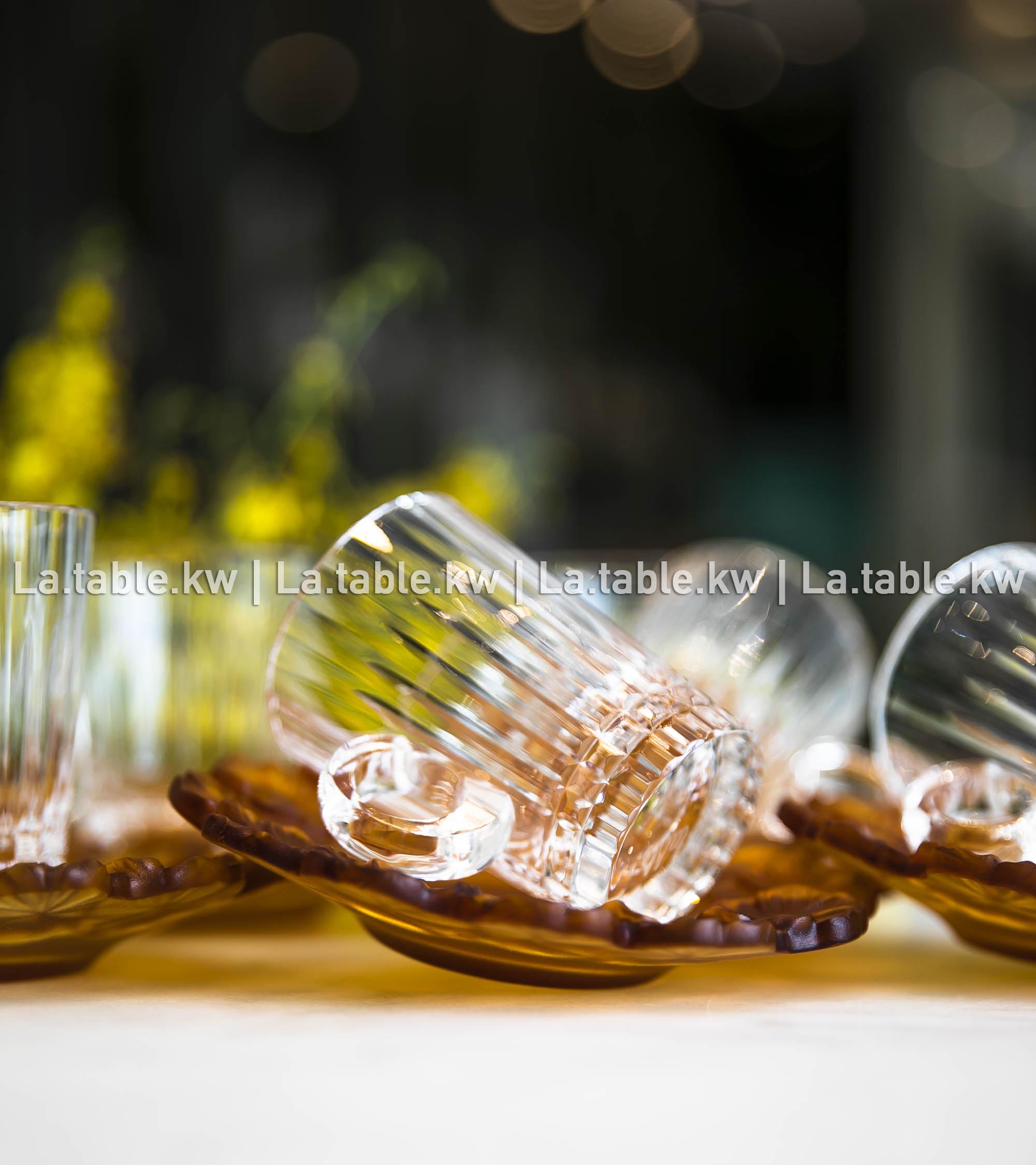 Amber Crystal Petals Tea Set / بتالس كريستال طقم شاي - عمبر