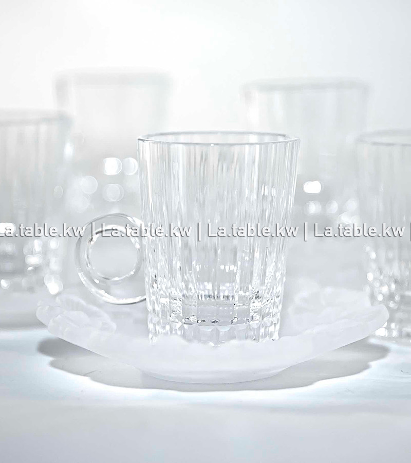 White Crystal Petals Tea Set /  بتالس كريستال طقم شاي - أبيض