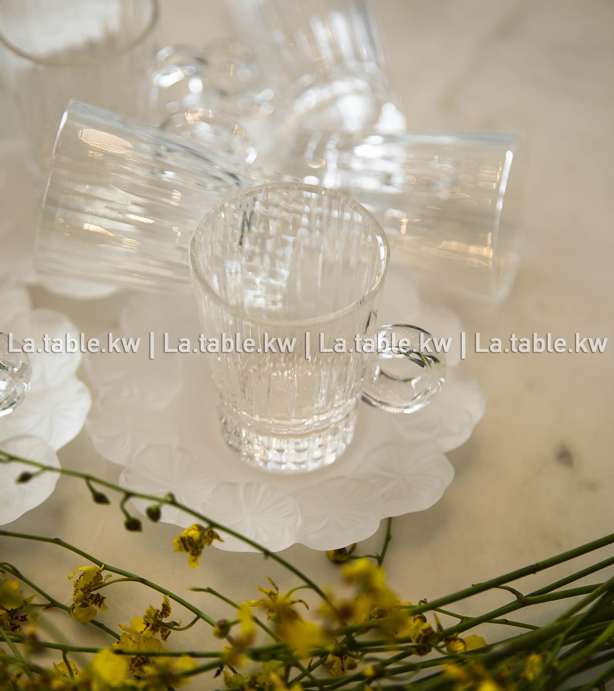 White Crystal Petals Tea Set /  بتالس كريستال طقم شاي - أبيض