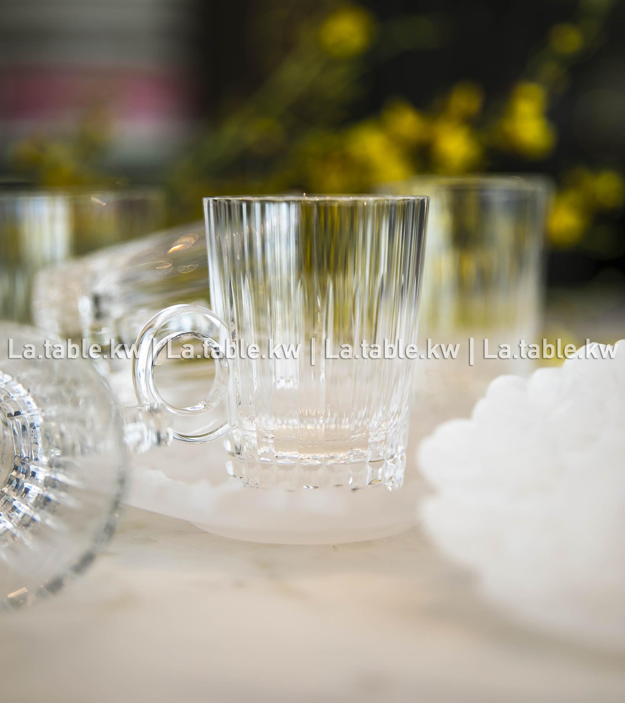 White Crystal Petals Tea Set /  بتالس كريستال طقم شاي - أبيض