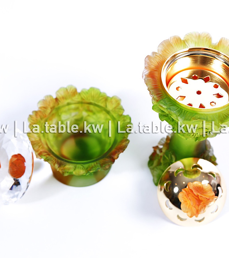 Multi Color Crystal Petals Mubkhar Set / بتالس كريستال طقم مبخر - متعددالألوان