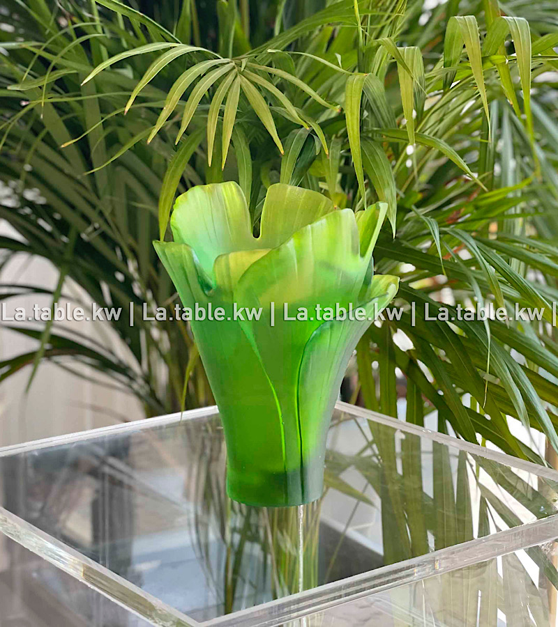 Green Tulip Crystal Mubkhar / توليب كريستال مبخر -أخضر