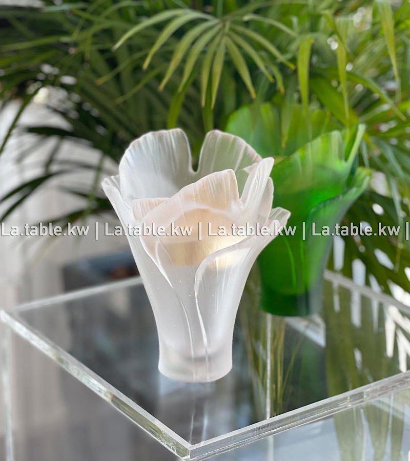 White Tulip Crystal Mubkhar / توليب كريستال مبخر-أبيض