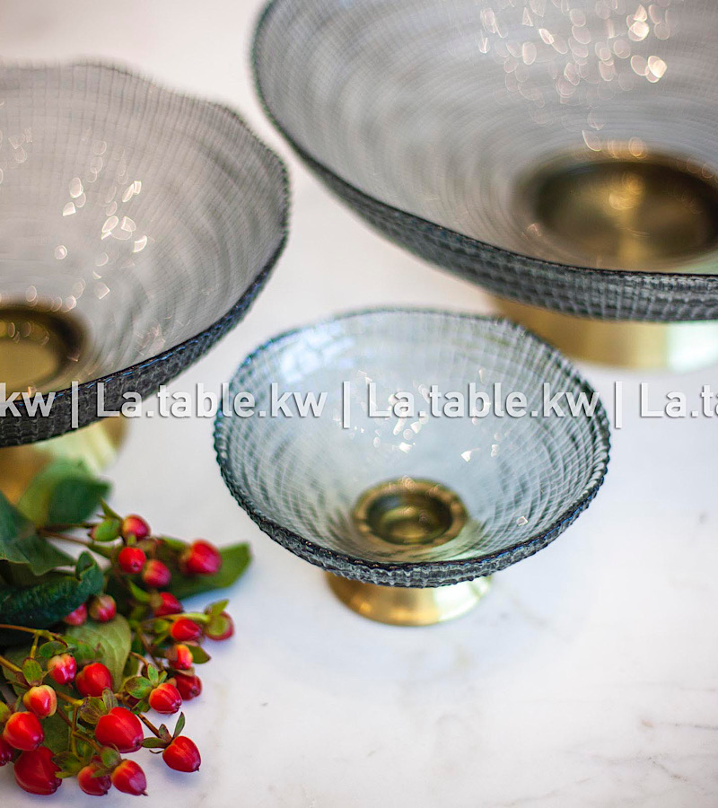 Metallic Untoned Crystal Bowl