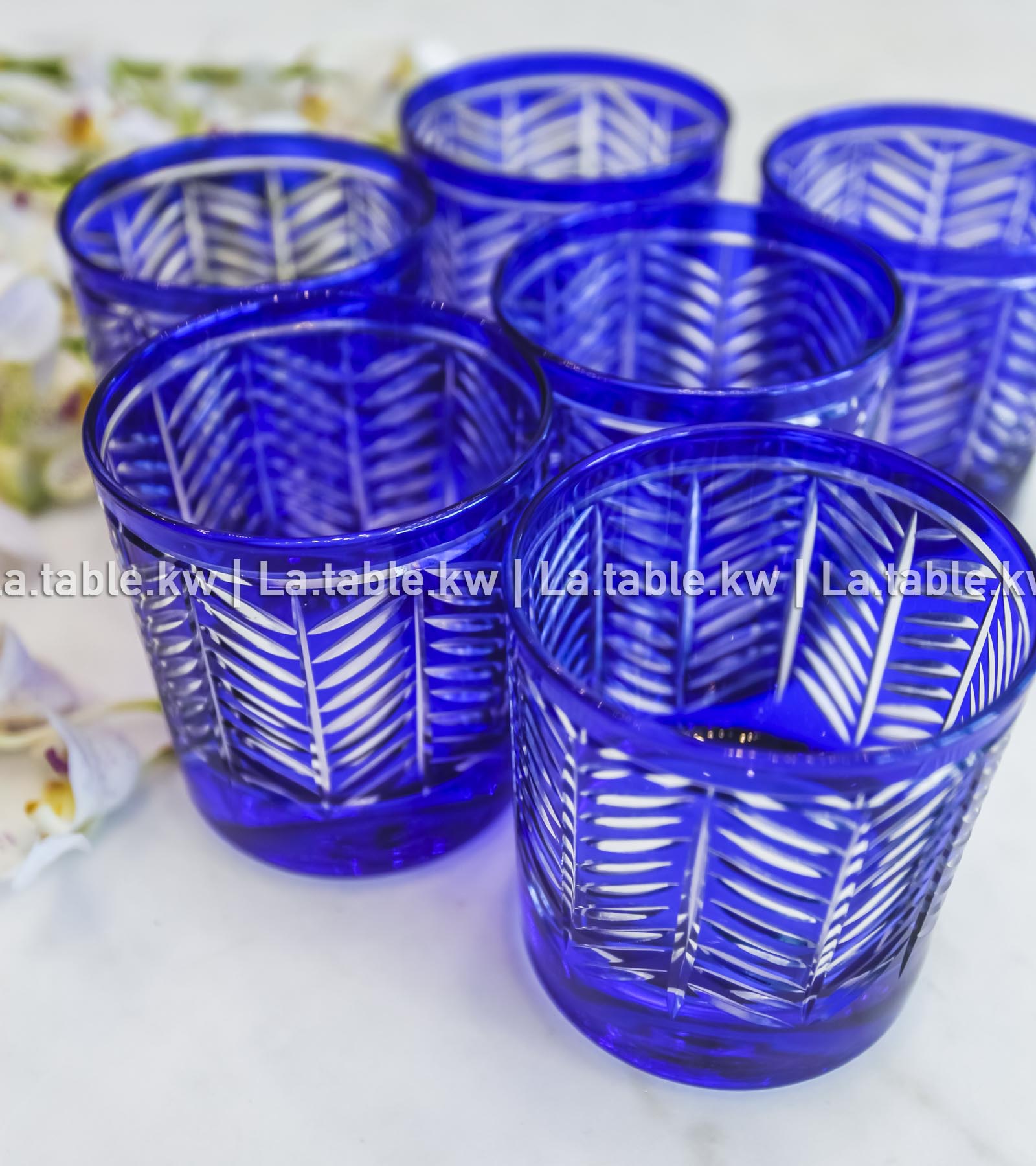 Royal Blue Spider Water Glasses