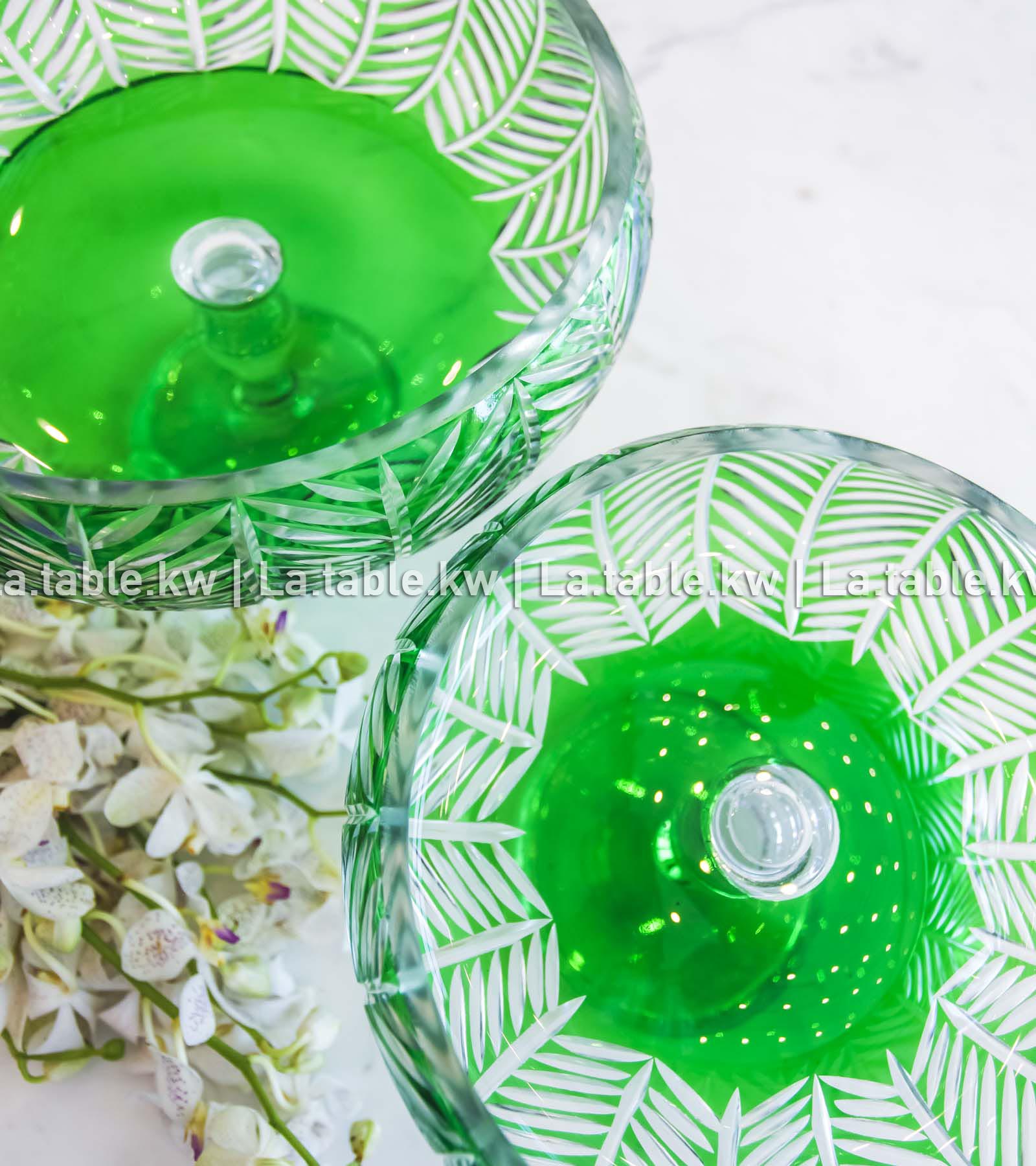 Green Spider Curved Bowl