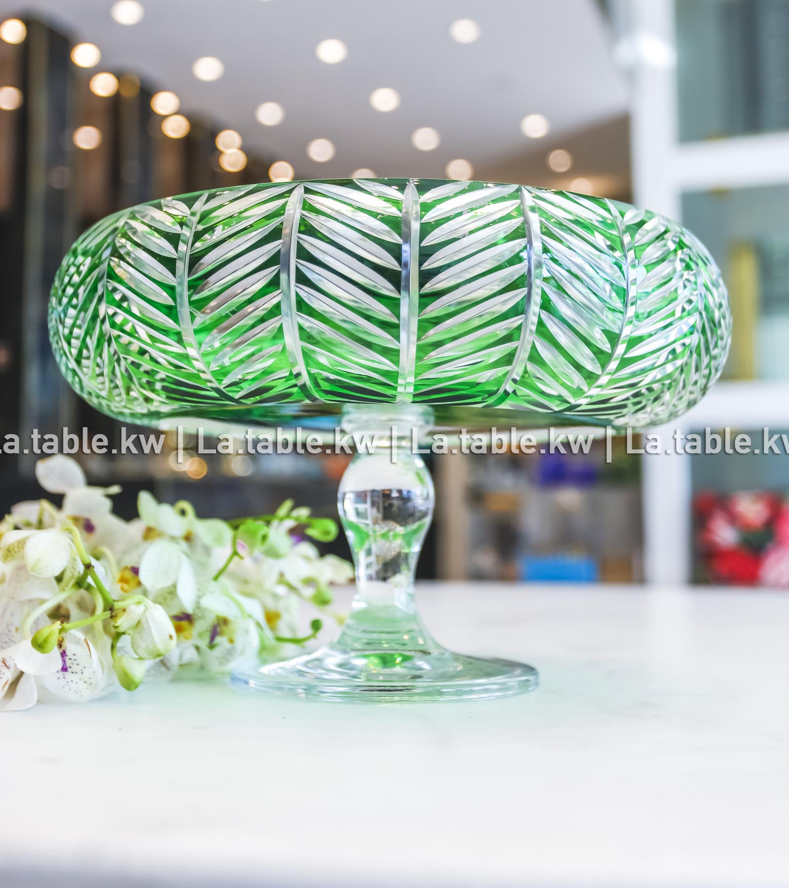 Green Spider Curved Bowl