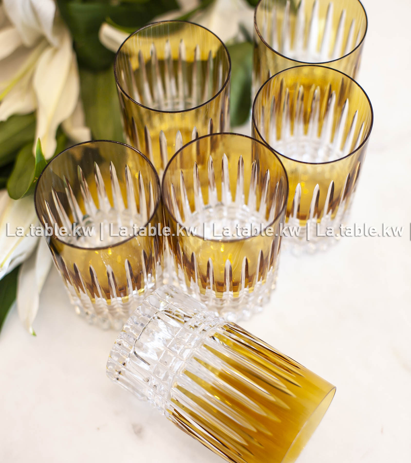 Amber Allure Mini Water Glasses / آلور أكواب المياه الصغيرة -عمبر