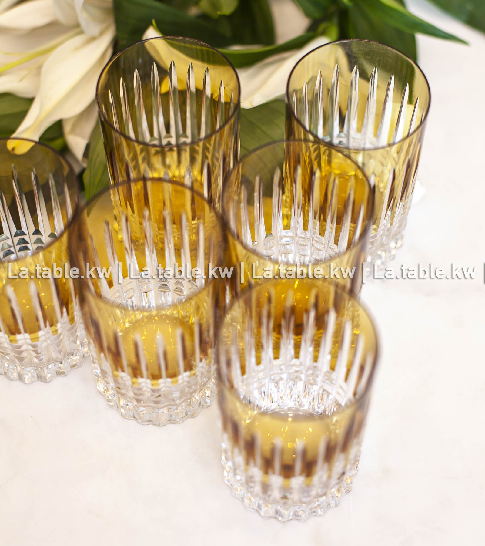 Amber Allure Mini Water Glasses / آلور أكواب المياه الصغيرة -عمبر