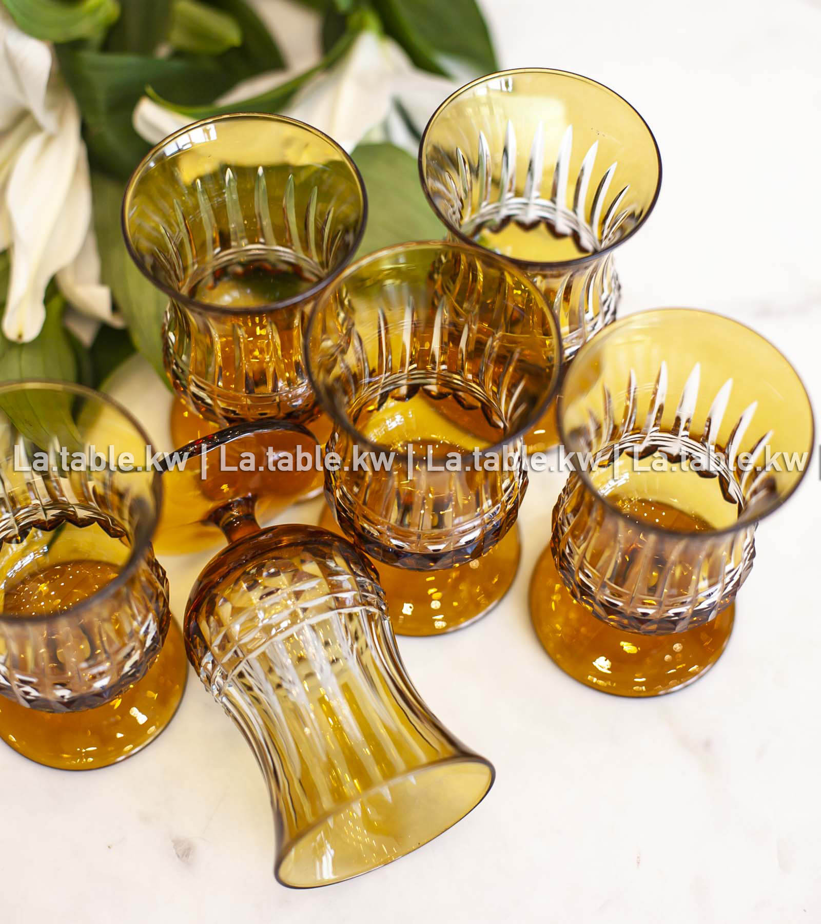 Amber Allure Mini Juice Glasses / آلور اكواب العصير الصغيره -عمبر