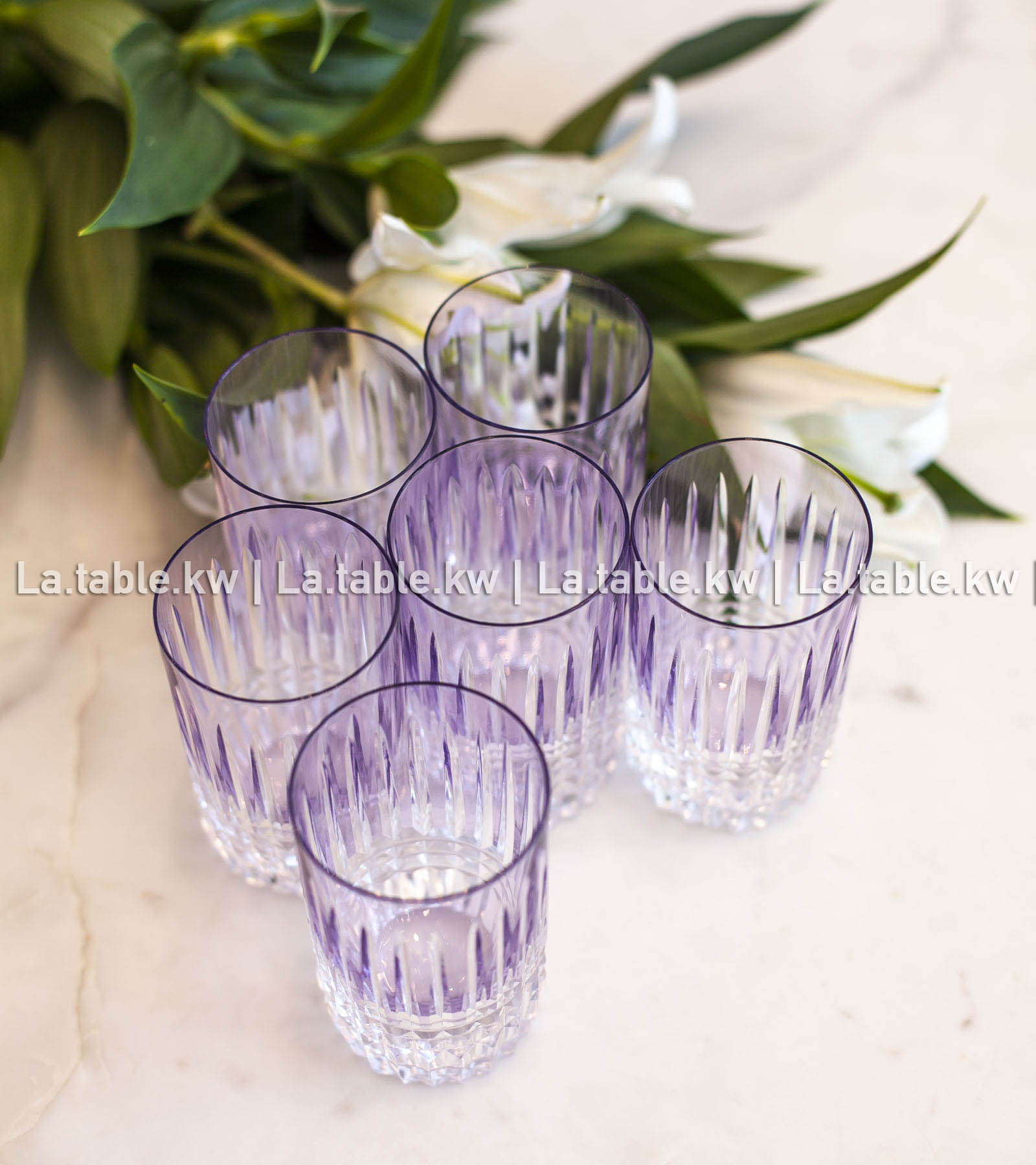 Lavender Allure Mini Water Glasses /آلور اكواب المياه  الصغيره - لاڤندر