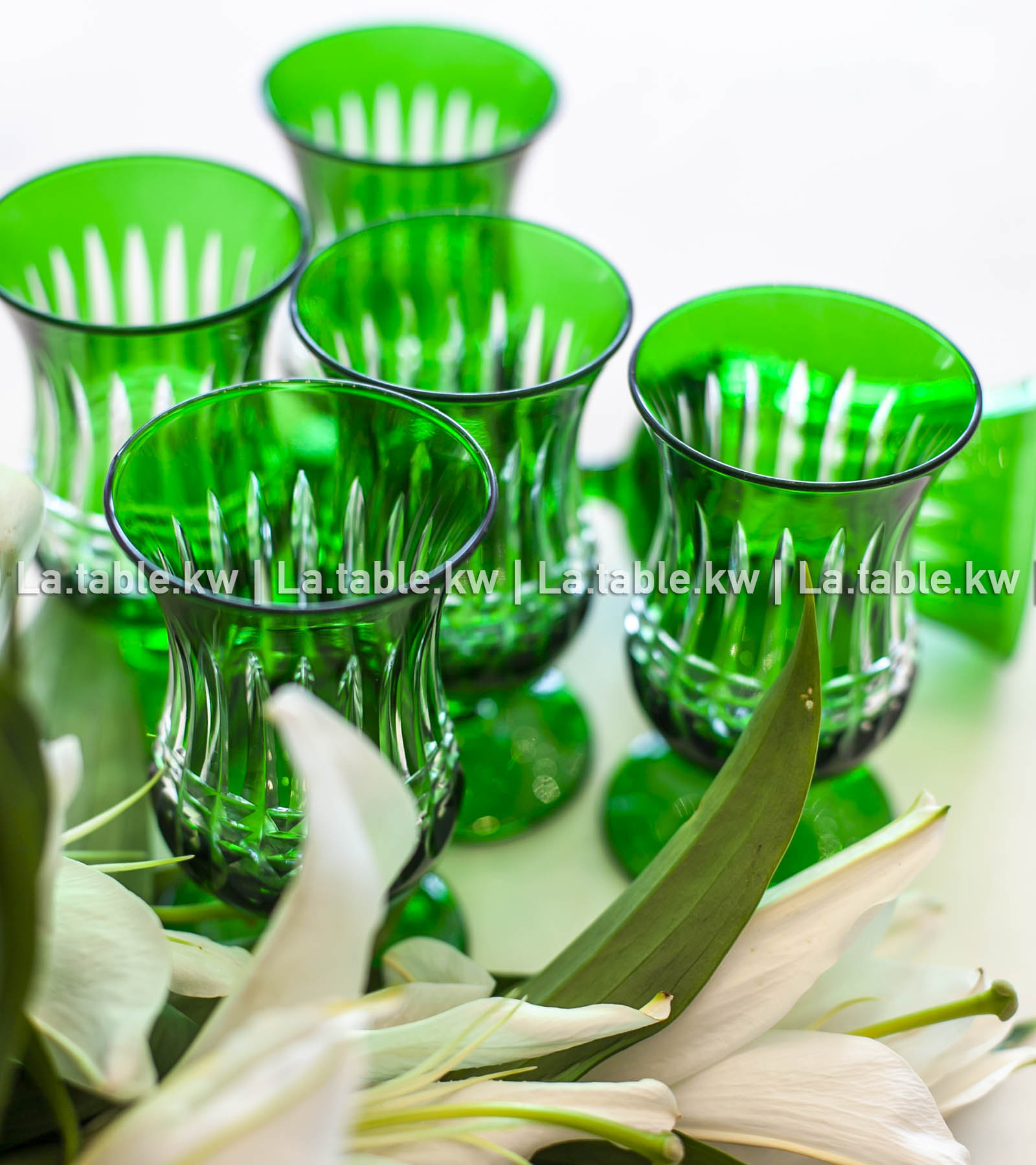 Green Allure Mini Juice Glasses / آلور كاسات العصير صغيره -أخضر