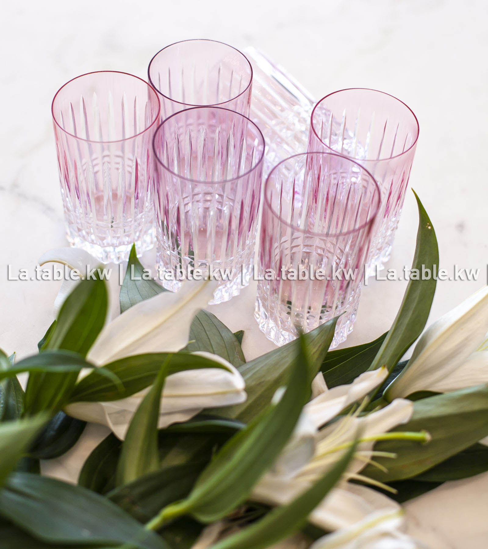 Pink Allure Mini Water Glasses / آلور كاسات مياه صغيره -وردي