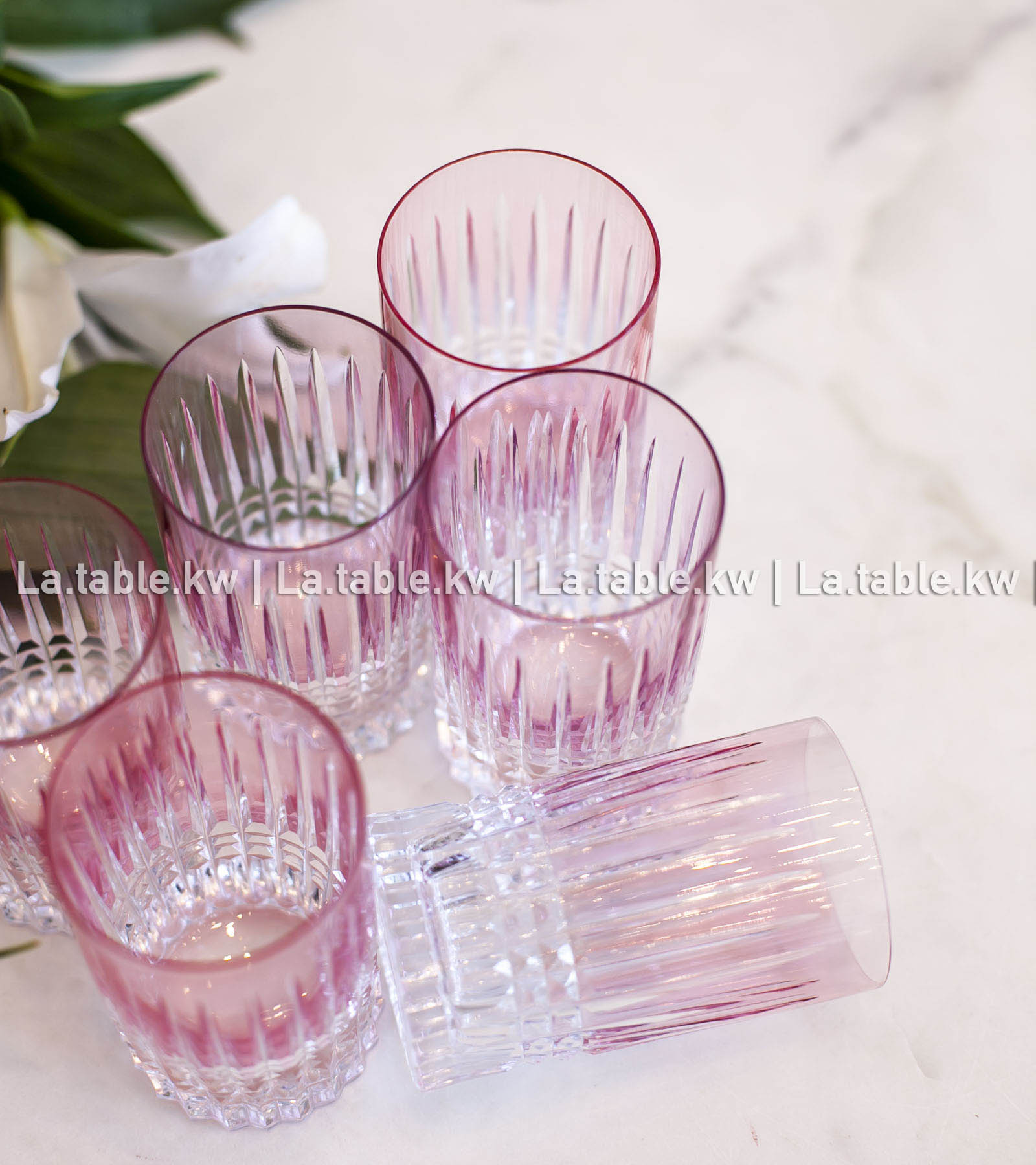 Pink Allure Mini Water Glasses / آلور كاسات مياه صغيره -وردي