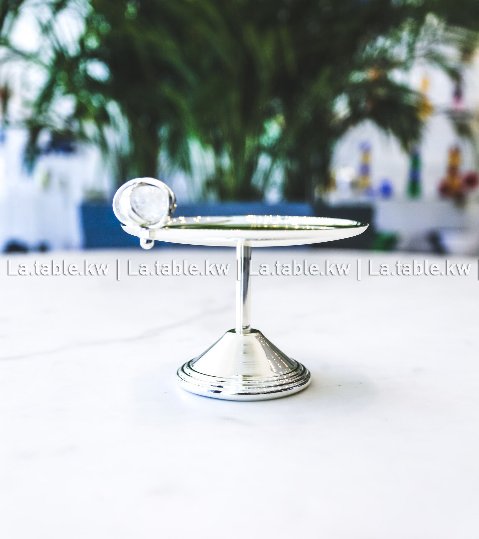 White Stone Designed Chrome Mini Dessert Stand